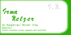 irma melzer business card